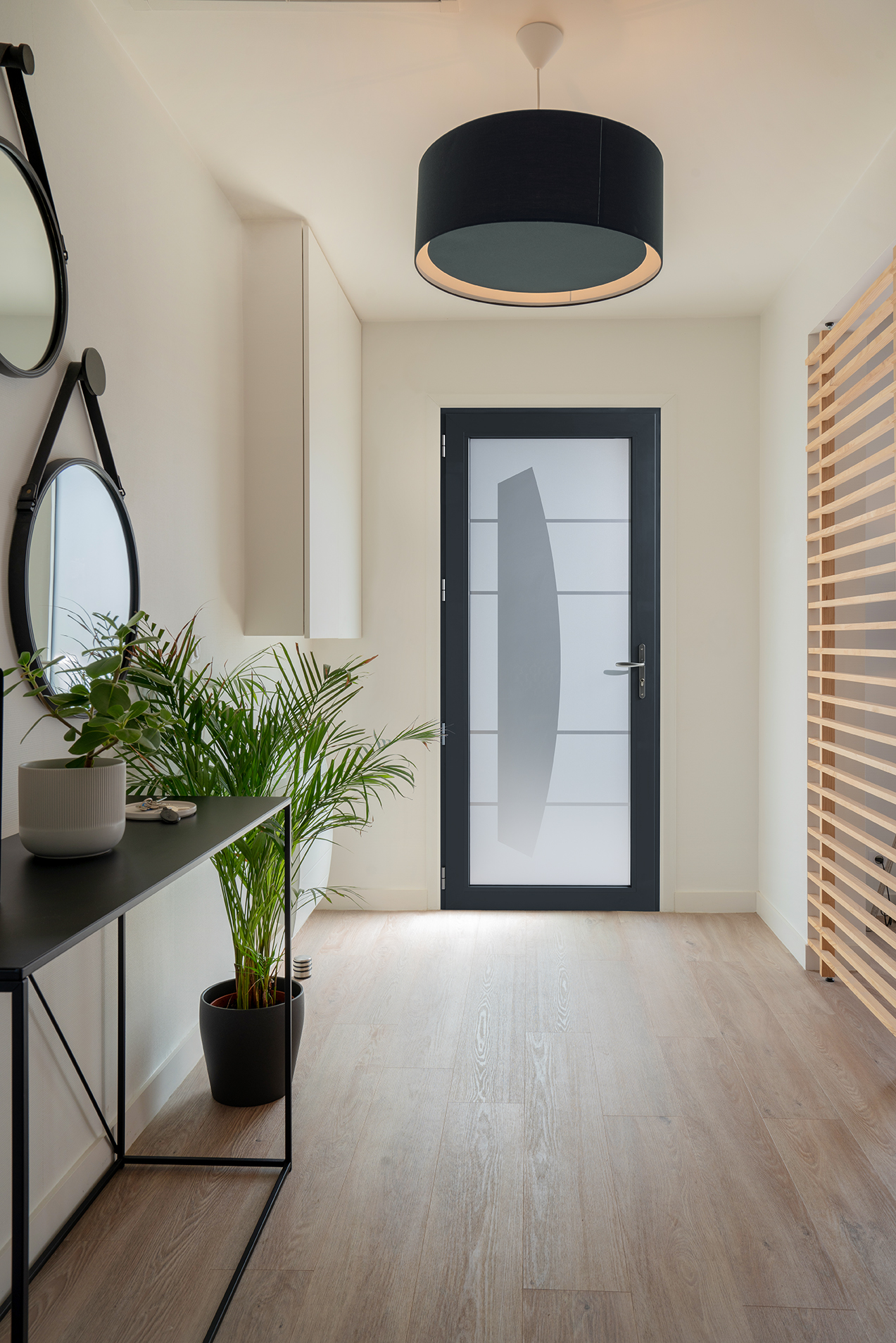 Intérieur lumineux le choix de la porte d'entrée vitrée Bel'M — free download