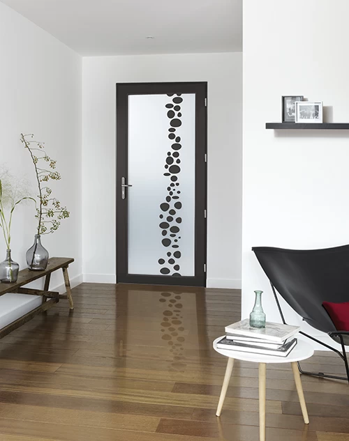 porte entree grand vitrage avec decor