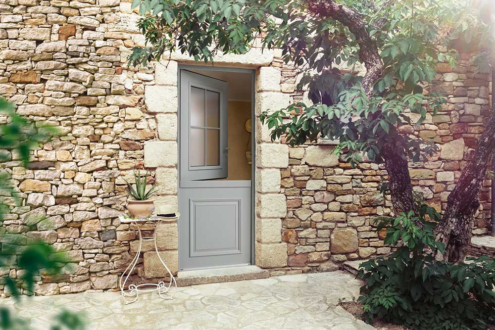 porte mixte aluminium et bois - porte fermiere 