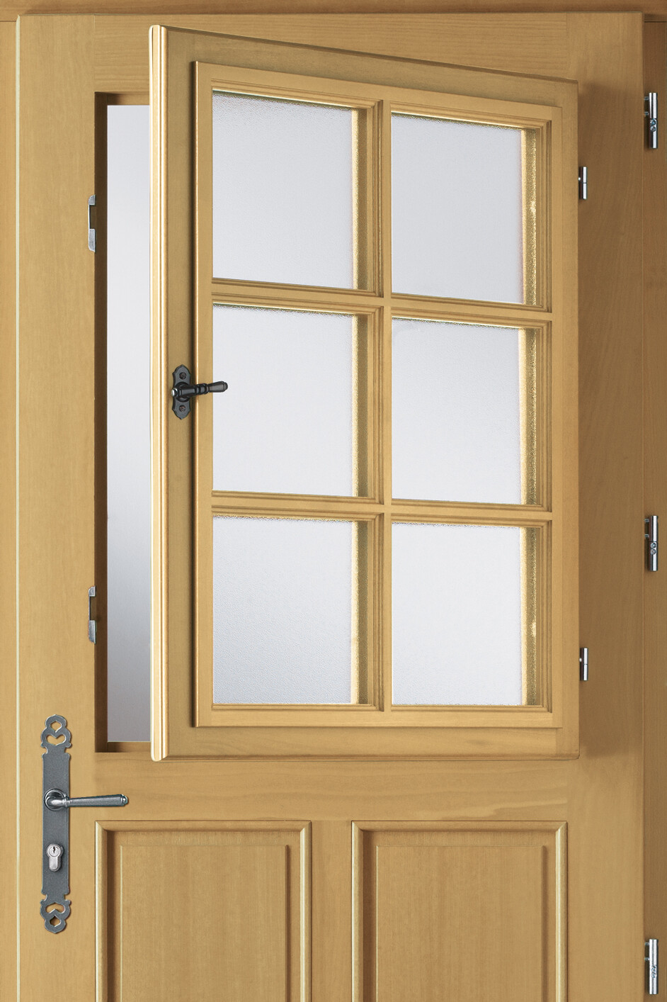 porte d entree fermiere bois avec un châssis ouvrant