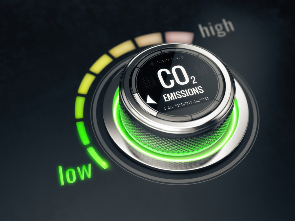 Bouton qui indique une faible émission en CO2