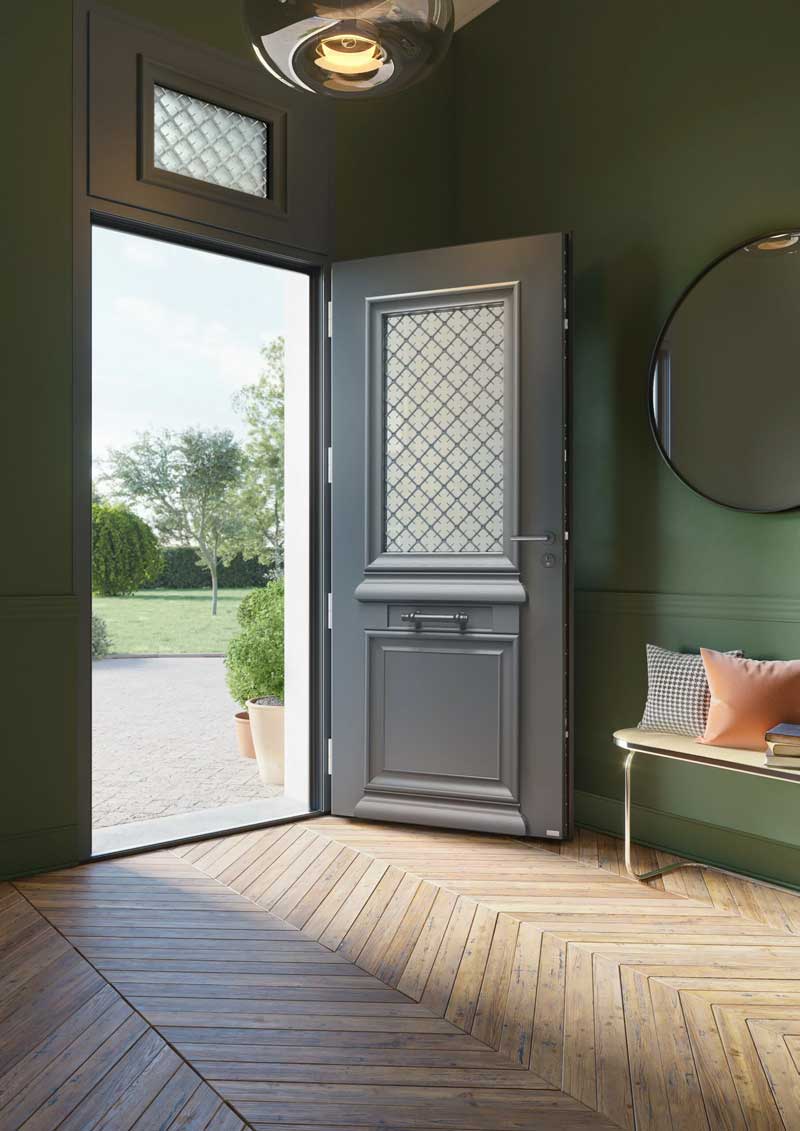 Poignée porte d'entrée inox - Porte d'entrée aluminium classic