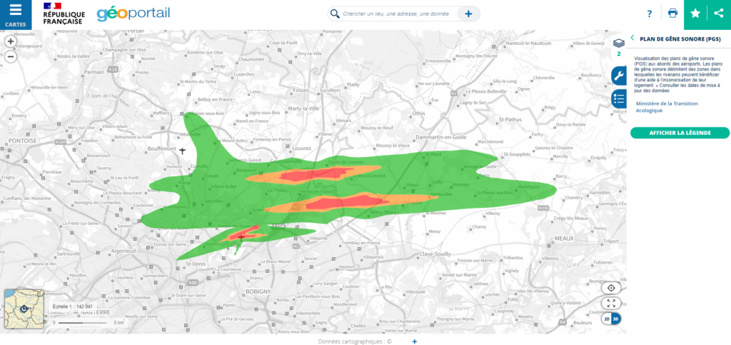 carte zones genes sonores aeroportuaires