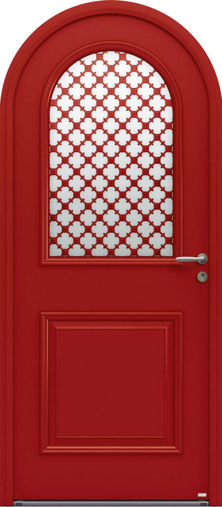 visuel unitaire porte d'entrée cintrée avec un vitrage