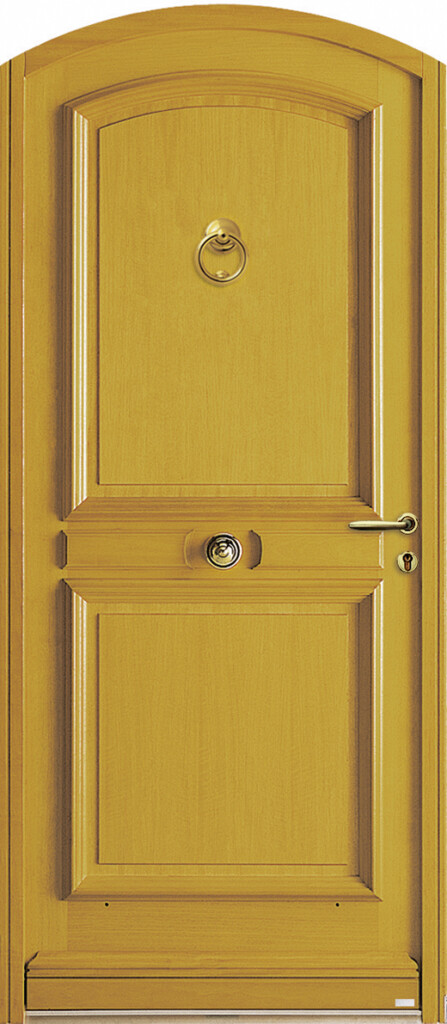 visuel unitaire d'une porte d'entrée cintrée en bois modèle avoriaz