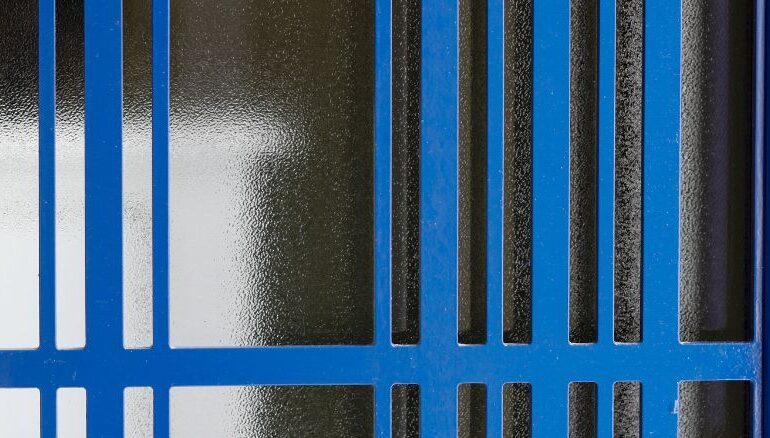 zoom sur une grille de porte d'entrée sur mesure