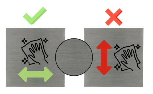 schéma expliquant le sens de nettoyage des barres de tirages inox