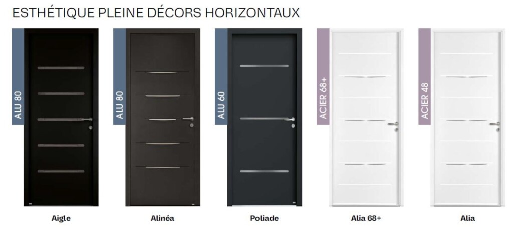comparatif de portes d'entrée modernes pleines à travers les gammes alu et acier